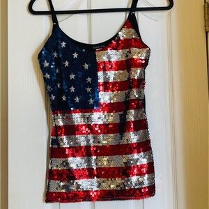 American Flag Sequined Tank